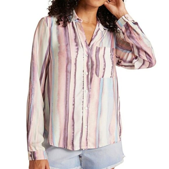 Bella Dahl Women's Long Sleeve Rounded Hem Button Down Size M (MSRP $158) - Picture 1 of 6